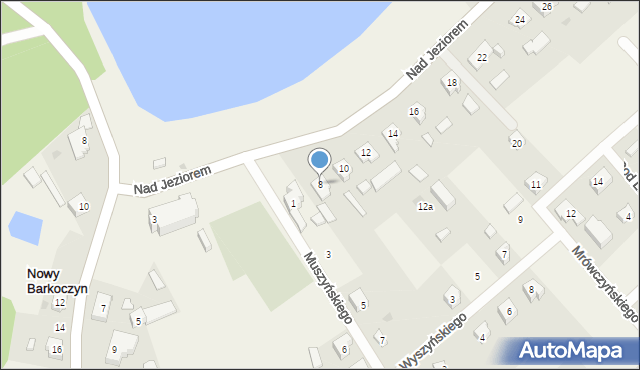 Nowy Barkoczyn, Nad Jeziorem, 8, mapa Nowy Barkoczyn