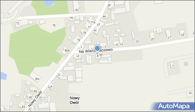 Nowy Dwór, Na Wierzchaczewo, 4, mapa Nowy Dwór