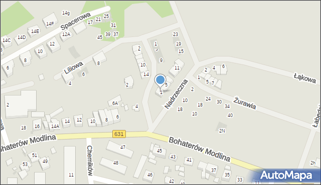 Nowy Dwór Mazowiecki, Nadrzeczna, 1, mapa Nowy Dwór Mazowiecki