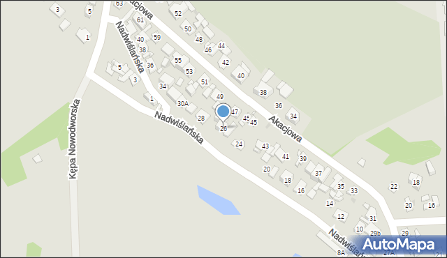 Nowy Dwór Mazowiecki, Nadwiślańska, 26, mapa Nowy Dwór Mazowiecki