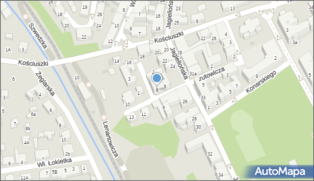 Nowy Sącz, Narutowicza Gabriela, 8, mapa Nowego Sącza