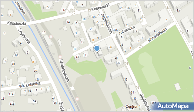 Nowy Sącz, Narutowicza Gabriela, 9a, mapa Nowego Sącza