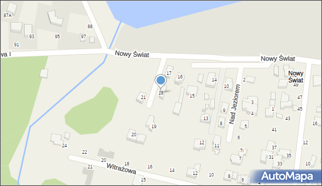 Nowy Świat, Nad Jeziorem, 18, mapa Nowy Świat