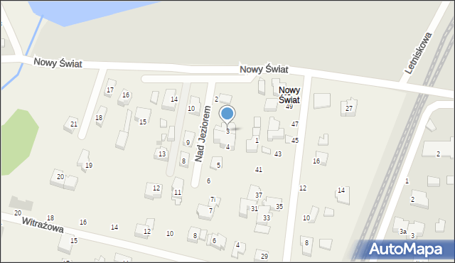 Nowy Świat, Nad Jeziorem, 3, mapa Nowy Świat