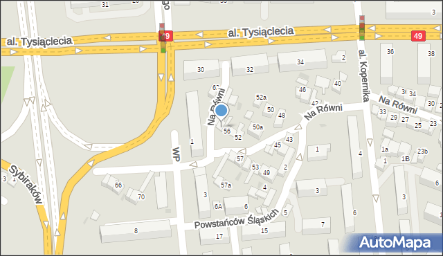Nowy Targ, Na Równi, 58, mapa Nowego Targu