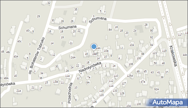 Nowy Targ, Nadmłynówka, 14a, mapa Nowego Targu
