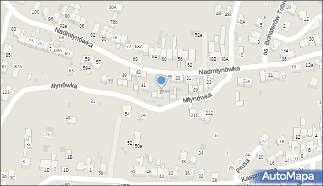 Nowy Targ, Nadmłynówka, 37, mapa Nowego Targu