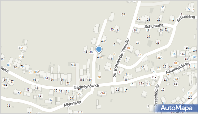 Nowy Targ, Nadmłynówka, 40A, mapa Nowego Targu