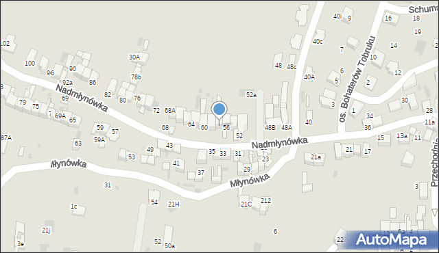Nowy Targ, Nadmłynówka, 58, mapa Nowego Targu