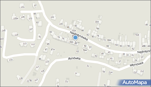 Nowy Targ, Nadmłynówka, 65, mapa Nowego Targu