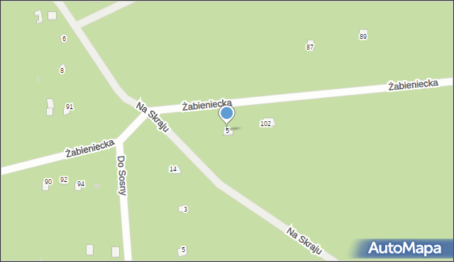Nowy Żabieniec, Na Skraju, 5, mapa Nowy Żabieniec