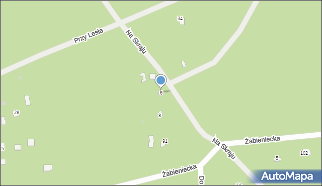Nowy Żabieniec, Na Skraju, 6, mapa Nowy Żabieniec
