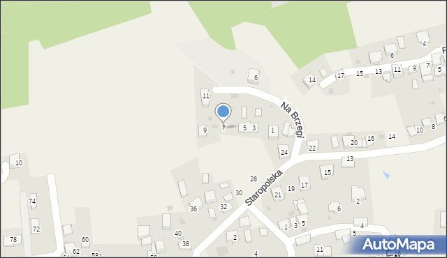 Ochojno, Na Brzegi, 7, mapa Ochojno