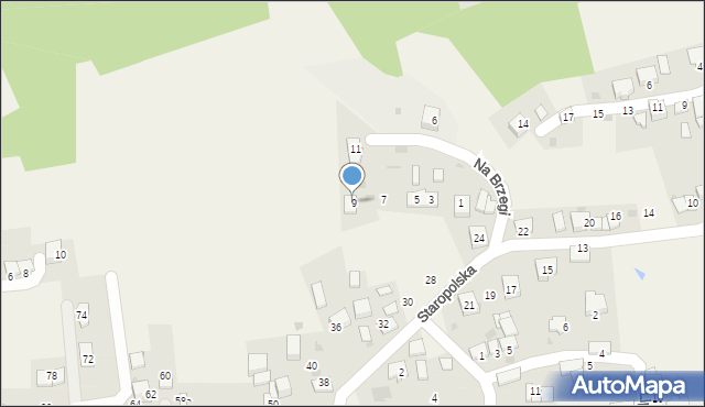 Ochojno, Na Brzegi, 9, mapa Ochojno