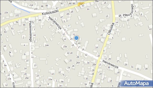 Ogrodzieniec, Narutowicza Gabriela, 17a, mapa Ogrodzieniec