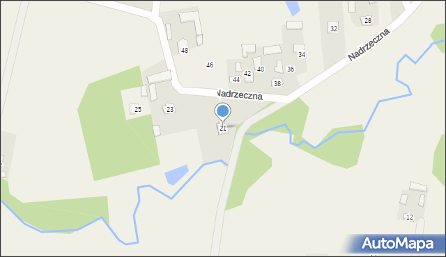 Olesin, Nadrzeczna, 21, mapa Olesin