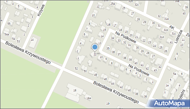 Oleśnica, Na Podkowie, 11, mapa Oleśnica