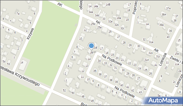 Oleśnica, Na Podkowie, 15, mapa Oleśnica