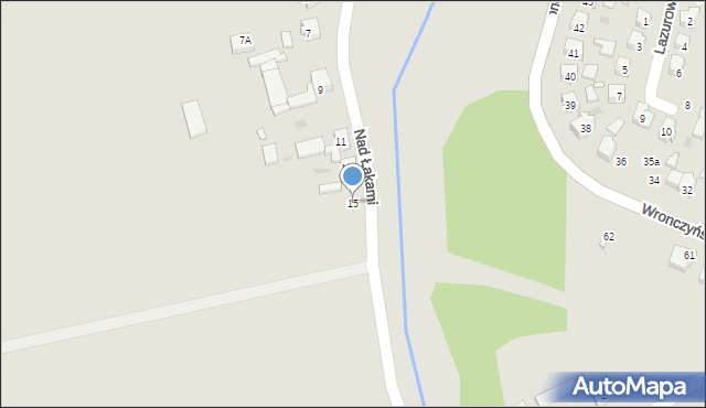 Olesno, Nad Łąkami, 15, mapa Olesno