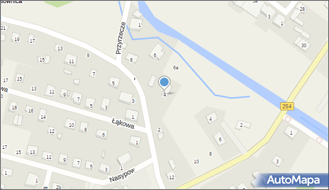 Olimpin, Nadrzeczna, 4, mapa Olimpin