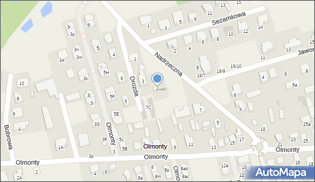 Olmonty, Nadrzeczna, 11a, mapa Olmonty