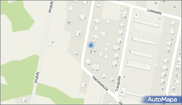 Olszewo-Borki, Narutowicza Gabriela, 9, mapa Olszewo-Borki