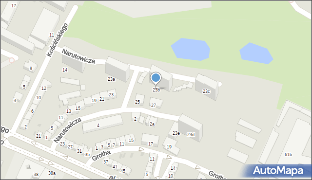 Olsztyn, Narutowicza Gabriela, 23b, mapa Olsztyna