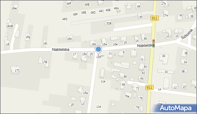 Orzech, Nakielska, 11b, mapa Orzech