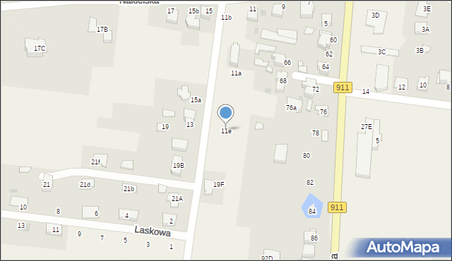 Orzech, Nakielska, 11e, mapa Orzech