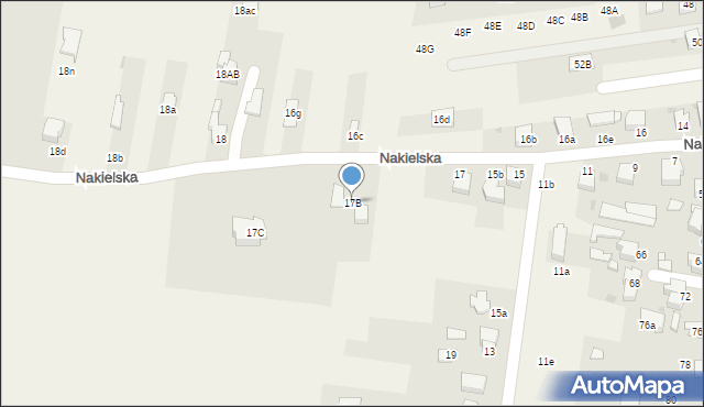 Orzech, Nakielska, 17B, mapa Orzech