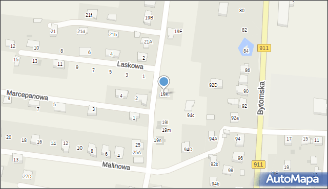 Orzech, Nakielska, 19K, mapa Orzech