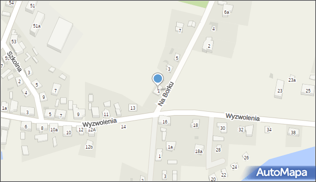 Osiek, Na Borku, 1, mapa Osiek