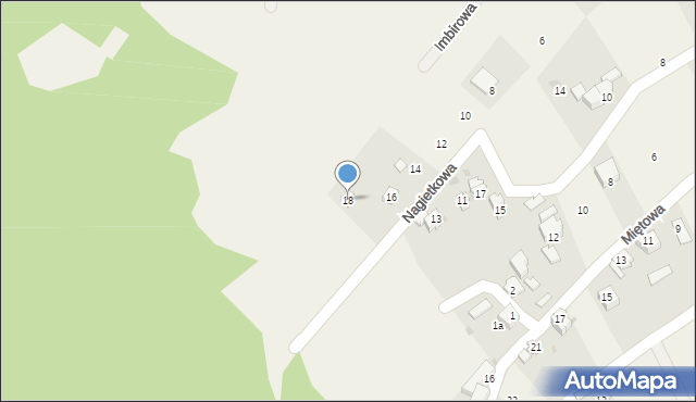 Ostre, Nagietkowa, 18, mapa Ostre