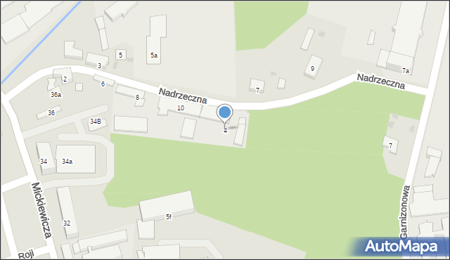 Ostróda, Nadrzeczna, 4, mapa Ostróda