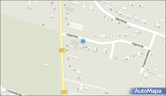 Ostrów Mazowiecka, Najmoły Jana, 4, mapa Ostrów Mazowiecka