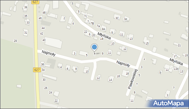 Ostrów Mazowiecka, Najmoły Jana, 7, mapa Ostrów Mazowiecka