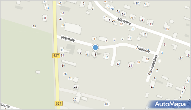 Ostrów Mazowiecka, Najmoły Jana, 8, mapa Ostrów Mazowiecka