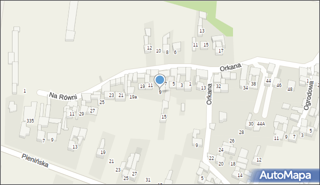 Ostrowsko, Na Równi, 9, mapa Ostrowsko