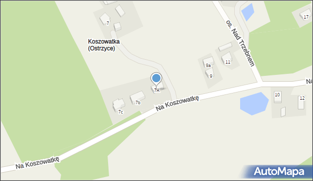 Ostrzyce, Na Koszowatkę, 7A, mapa Ostrzyce