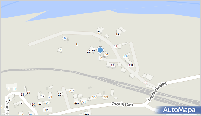 Oświęcim, Nadwiślańska, 12, mapa Oświęcimia