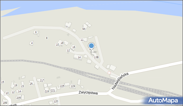 Oświęcim, Nadwiślańska, 13A, mapa Oświęcimia