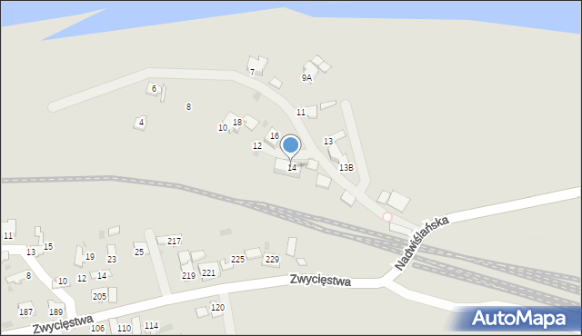 Oświęcim, Nadwiślańska, 14, mapa Oświęcimia