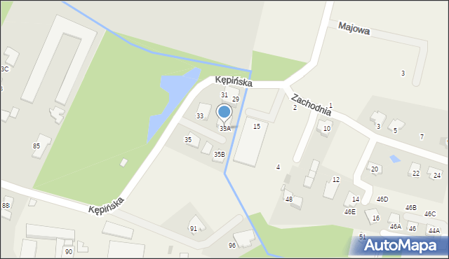 Otrębusy, Na Skraju, 33A, mapa Otrębusy