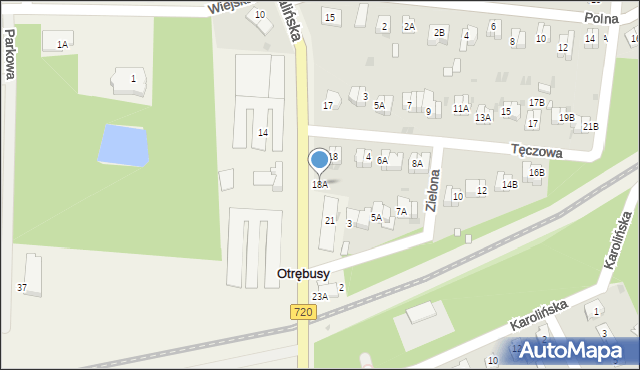 Otrębusy, Natalińska, 18A, mapa Otrębusy