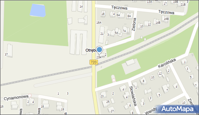 Otrębusy, Natalińska, 23b, mapa Otrębusy