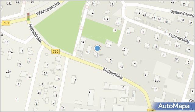 Otrębusy, Natalińska, 3, mapa Otrębusy