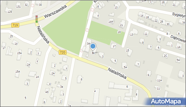 Otrębusy, Natalińska, 3b, mapa Otrębusy
