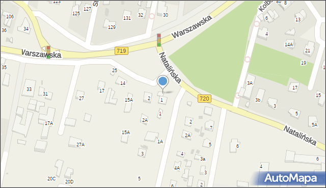 Otrębusy, Natalińska, 4, mapa Otrębusy