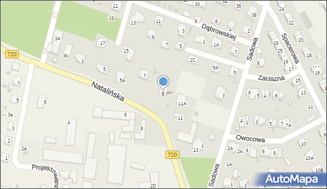 Otrębusy, Natalińska, 9a, mapa Otrębusy