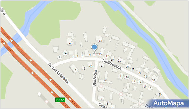 Otwock, Nadrzeczna, 11, mapa Otwock